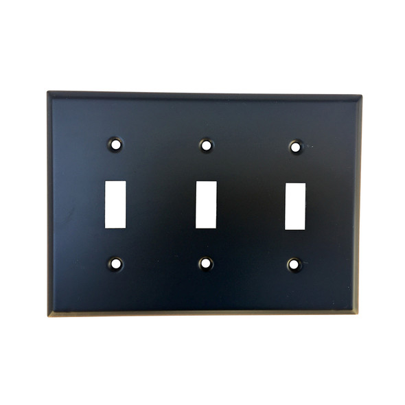 Oil Rubbed Bronze Triple Toggle Switch Plate Cover Oil Rubbed Bronze Triple Toggle Switch Plate Cover
