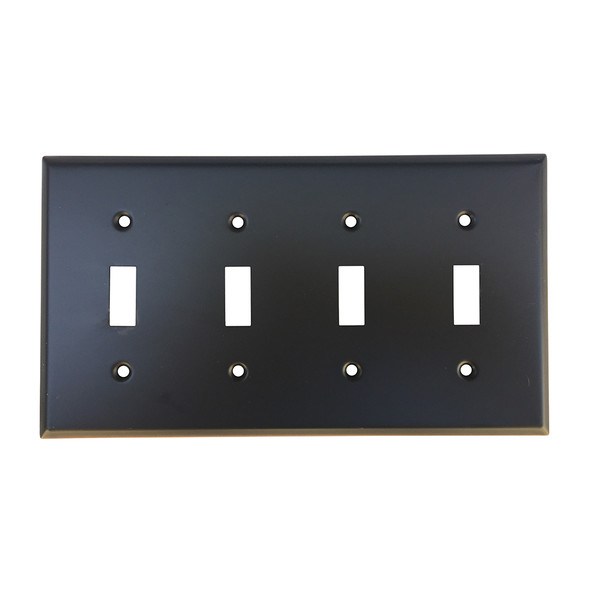 Oil Rubbed Bronze Quad Toggle Switch Plate Cover Oil Rubbed Bronze Quad Toggle Switch Plate Cover