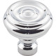 Brixton Button Knob 1 1/4 Inch - Polished Chrome Interior Modern Shed Kitchen Bathroom Door Metal Knob Lock Hardware