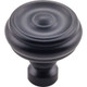 Brixton Button Knob 1 1/4 Inch - Flat Black Interior Modern Shed Kitchen Bathroom Door Metal Knob Lock Hardware