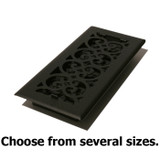 Black Painted-Textured Cast Iron Look Steel Floor Register