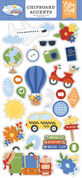 Born To Travel 6x13 Chipboard Accents