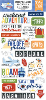 Born To Travel 6x13 Chipboard Word & Phrases