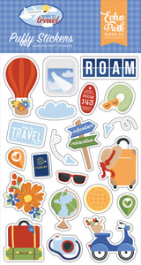 Born To Travel Puffy Stickers