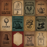 Vintage Market: 3x4 Journaling Cards 12x12 Patterned Paper