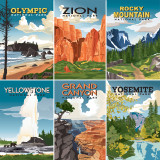 National Parks: Explore Post Cards 12x12 Patterned Paper