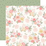Little Lullabies - Baby Girl: Little Lady Floral 12x12 Patterned Paper