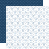 Save The Date: Blue Block Floral 12x12 Patterned Paper