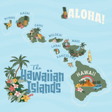 Hawaii: Hawaii Map 12x12 Patterned Paper