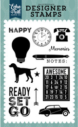 Pinstripes: Ready Set Go Stamp Set