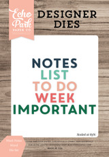 Week Notes Word Large Die Set