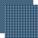 Gingham: Deep Blue Sea Gingham 12x12 Patterned Paper