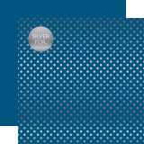 Spring Silver Foil Dot - Bluejay 12x12 Patterned Paper