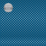 Spring Silver Foil Dot - Bluejay 12x12 Patterned Paper
