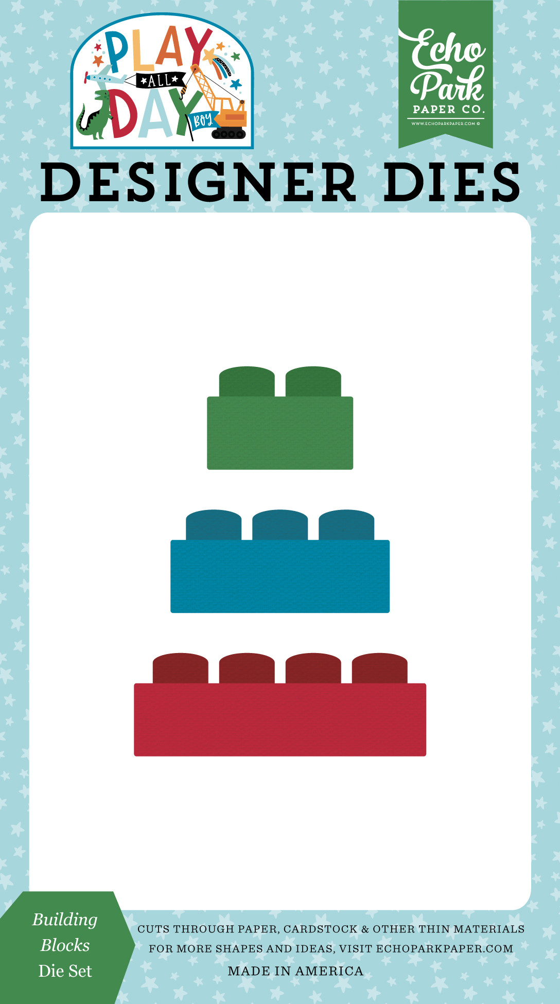 Play All Day Boy: Building Blocks Medium Die Set - Echo Park Paper Company