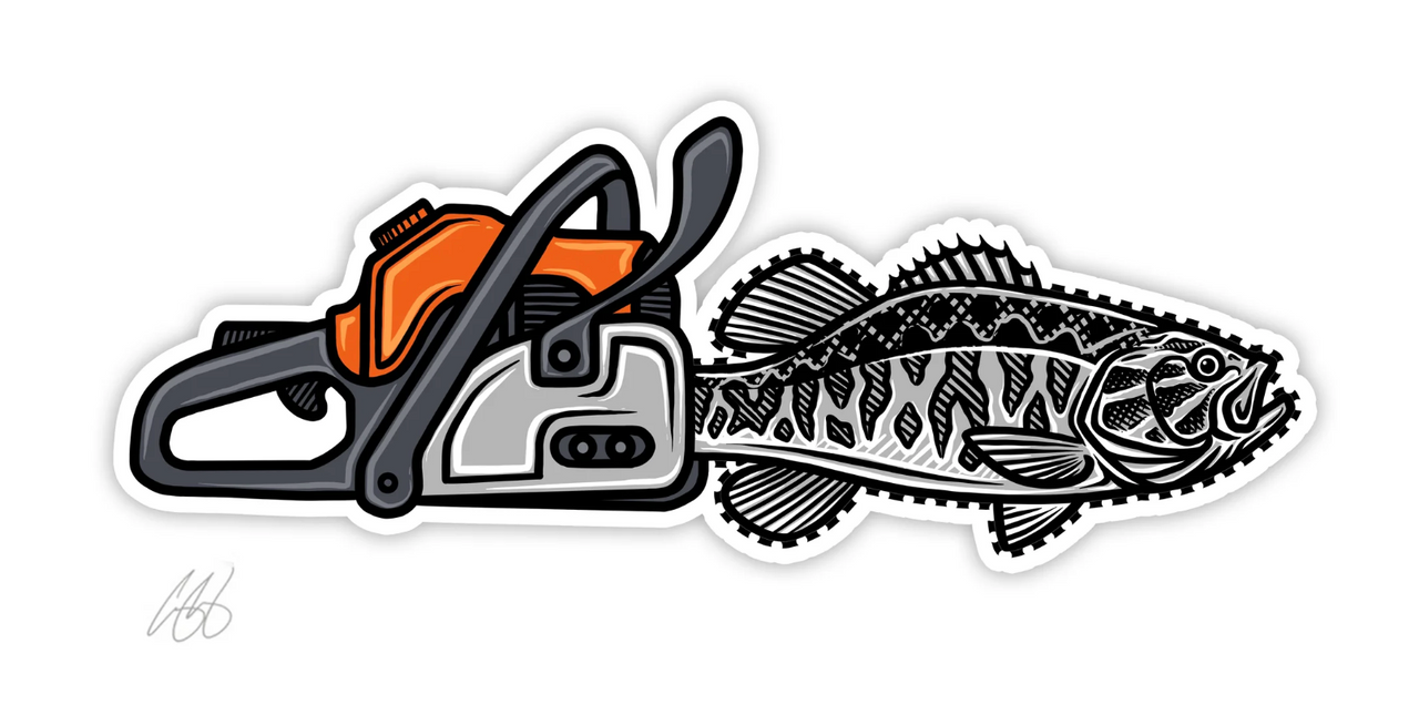 Casey Underwood Smallmouth Saw Decal Sticker - Ed's Fly Shop