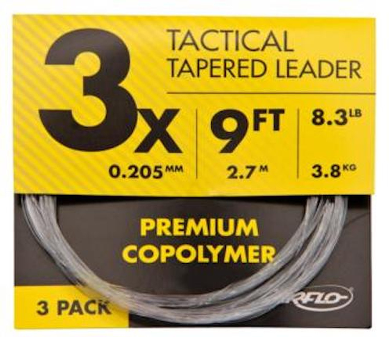 Airflo Tactical Tapered Mono Leader 3 Pack - 7X