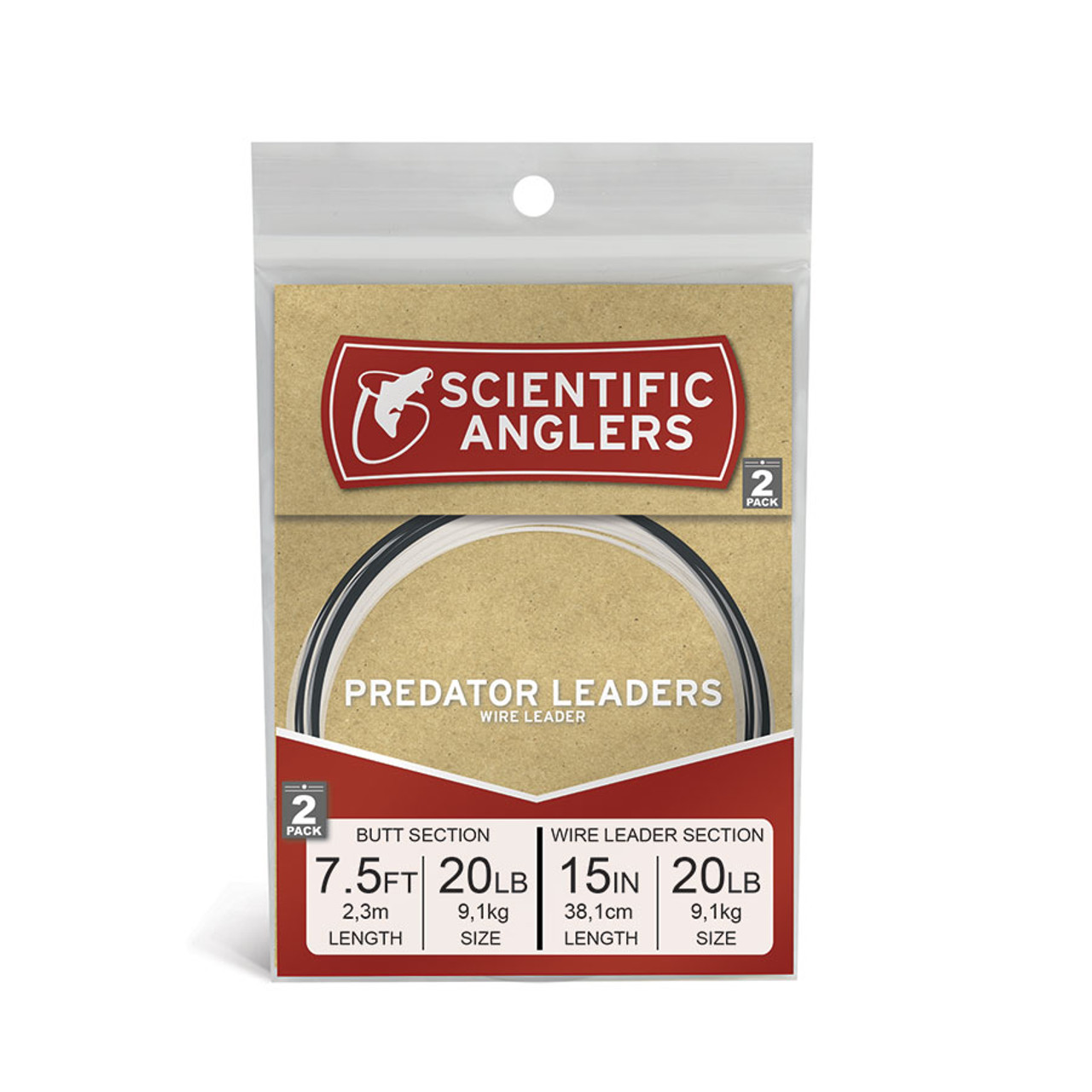 Scientific Anglers Predator 7.5' AR Tapered Leader 2 Pack - Ed's Fly Shop