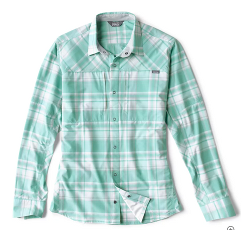 Orvis Men's PRO Stretch Long-Sleeved Shirt - Marine Plaid