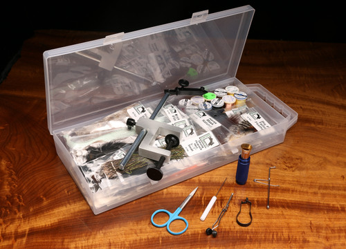 Hareline Fly Tying Material Kit with Premium Tools and Vise