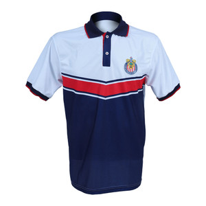 POLO COMBINADA BLANCO Y AZUL FRANJA ROJA ESCUDO CHIVAS POLO COMBINADA BLANCO Y AZUL FRANJA ROJA ESCUDO CHIVAS