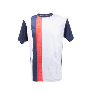 PLAYERA BLANCA MANGAS AZULES 2 RAYAS ESCUDO MARCA AGUA CHIVAS PLAYERA BLANCA MANGAS AZULES 2 RAYAS ESCUDO MARCA AGUA CHIVAS