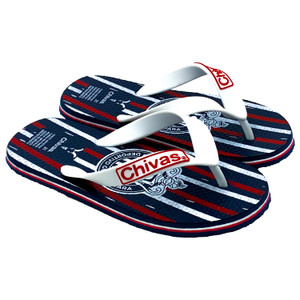 SANDALIA AZUL SERIGRAFÍA TEXTURAS ESCUDO MON. CHIVAS INFANTIL