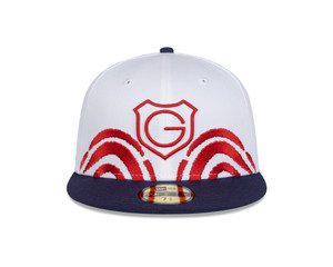 GORRA AZUL Y ROJO VISERA PLANA ESCUDO RETRO NEW ERA GORRA AZUL Y ROJO VISERA PLANA ESCUDO RETRO NEW ERA