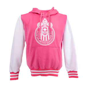 SUDADERA NIÑA COMBINADA CON ESCUDO Y CHIVITAS EN MANGAS SUDADERA NIÑA COMBINADA CON ESCUDO Y CHIVITAS EN MANGAS