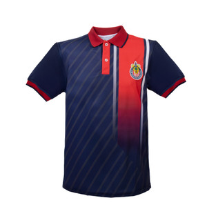 POLO AZUL FRANJA ROJA DEGRADADA ESCUDO CHIVAS POLO AZUL FRANJA ROJA DEGRADADA ESCUDO CHIVAS