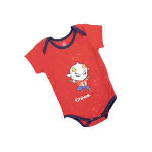 PAÑALERO ROJO TEXTURA FUT CHIVITO PARA BEBÉ