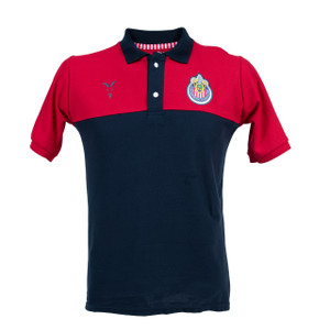 PLAYERA POLO BICOLOR AZUL Y ROJA ESCUDO CHIVAS PLAYERA POLO BICOLOR AZUL Y ROJA ESCUDO CHIVAS