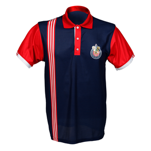 POLO AZUL CON RAYAS LATERALES Y ESCUDO CHIVAS POLO AZUL CON RAYAS LATERALES Y ESCUDO CHIVAS