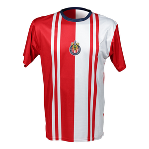 PLAYERA RAYADA CUELLO AZUL ESCUDO CHIVAS PLAYERA RAYADA CUELLO AZUL ESCUDO CHIVAS