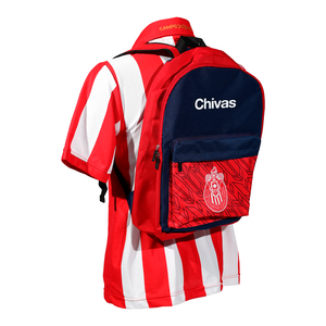 MOCHILA CHIVAS ESCUDO MONOCROMÁTICO BLANCO