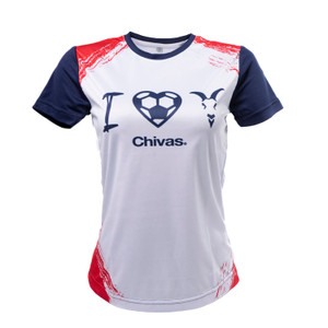 PLAYERA MUJER DAMA TEXTURAS LOVE CHIVAS