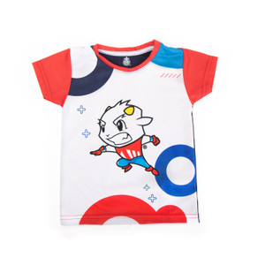PLAYERA BEBÉS BLANCA CHIVITO MANGAS ROJAS PLAYERA BEBÉS BLANCA CHIVITO MANGAS ROJAS