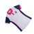 POLO DAMA BLANCA LATERAL AZUL Y CUELLO ROSA ESCUDO CHIVAS