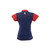 POLO AZUL CON ROJO PARA MUJER CHIVAS Y ESCUDO