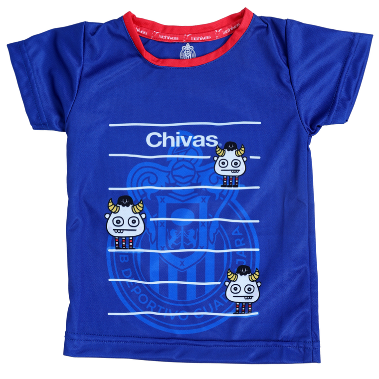 PLAYERA BEBE AZUL CHIVA MONSTER