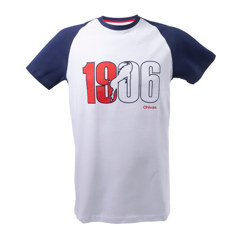 PLAYERA COMBINADA AZUL Y BLANCO 1906 CHIVAS