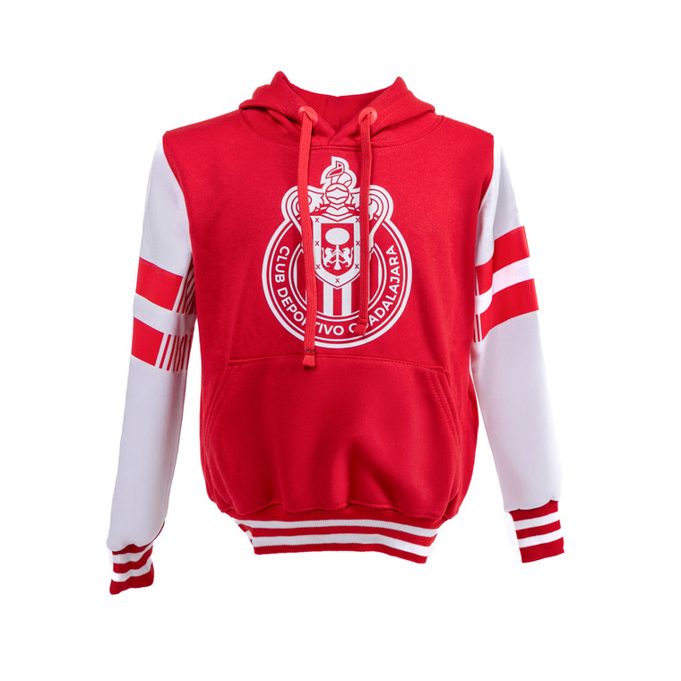 SUDADERA NIÑO ROJA ESCUDO MONOCROMÁTICO CHIVAS