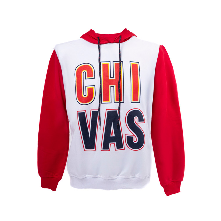 HOODIE ROJIBLANCA LETRAS CHIVAS