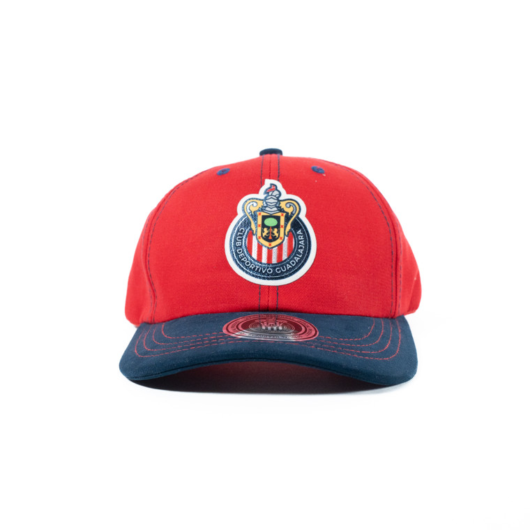 GORRA ROJO Y AZUL ESCUDO CHIVAS