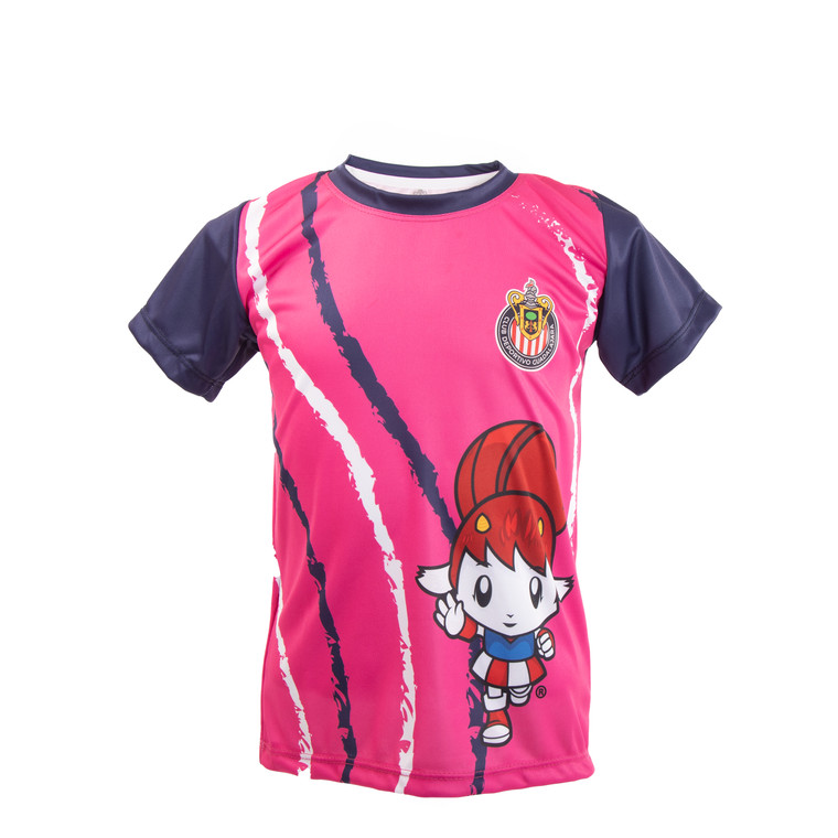 PLAYERA FIUSHA MANGAS AZUL CHIVITA PARA NIÑA