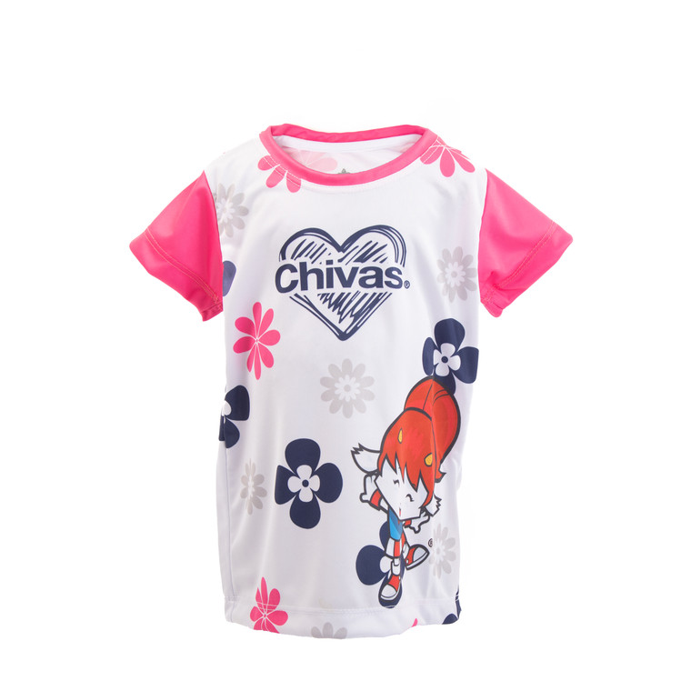 PLAYERA BLANCA MANGAS ROSA FLORES PARA BEBÉ