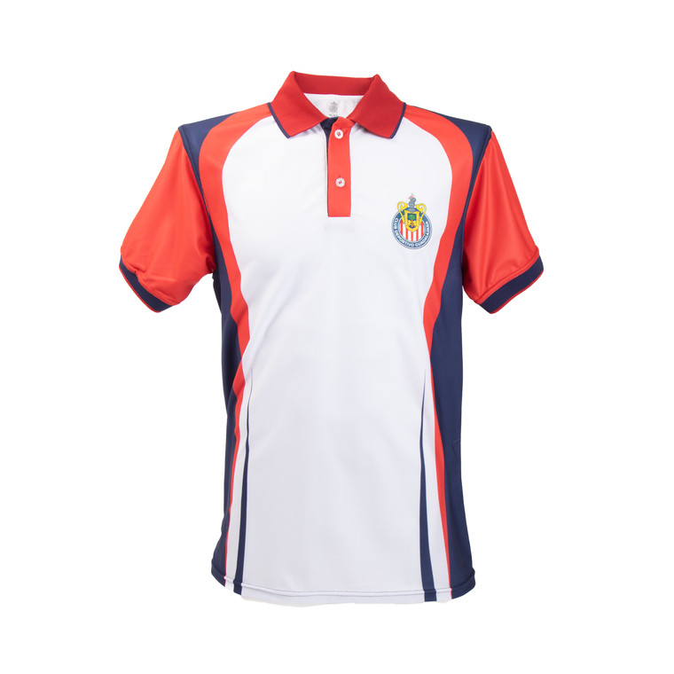 POLO BLANCA CONTRASTES LATERALES ESCUDO CHIVAS