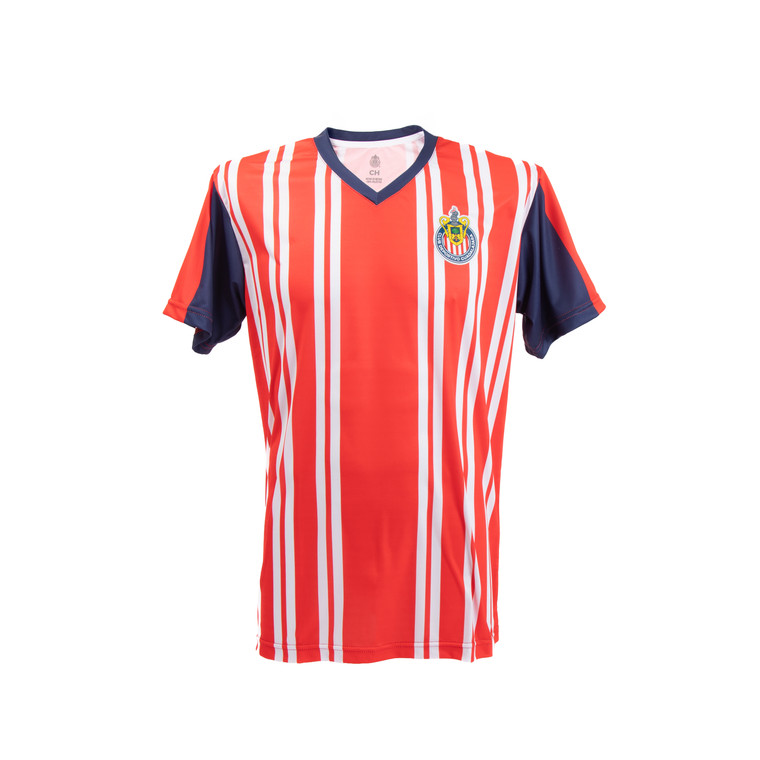 PLAYERA RAYAS CUELLO V ESCUDO CHIVAS
