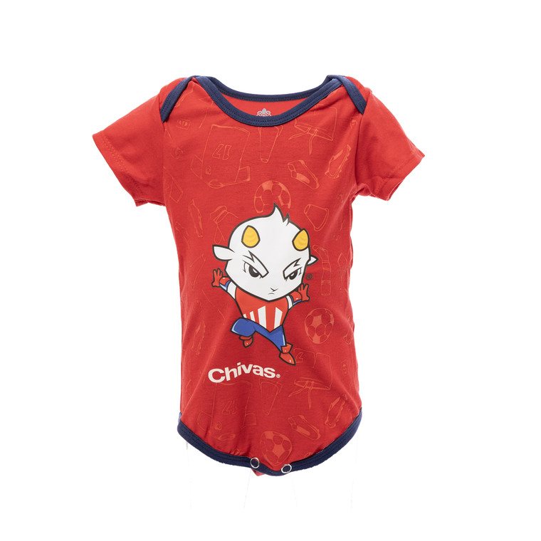 PAÑALERO ROJO TEXTURA FUT CHIVITO PARA BEBÉ