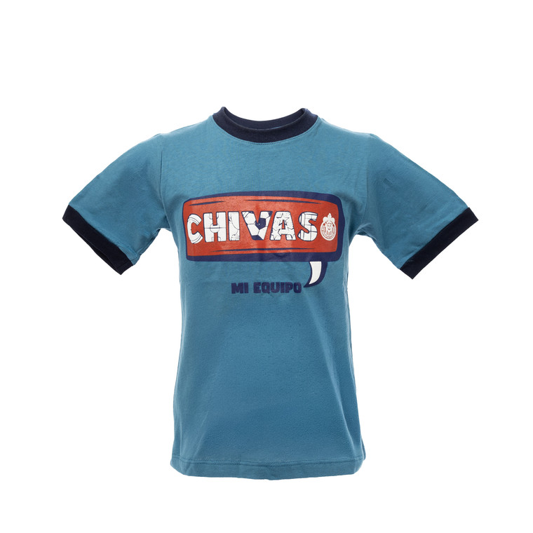 PLAYERA AZUL CHIVAS MI EQUIPO PARA NIÑO